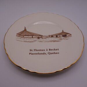 St. Thomas a Becket Pierrefonds, Quebec Decorated in Canada 22K Gold Rim Plate